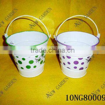 polka dots finishing metal bucket