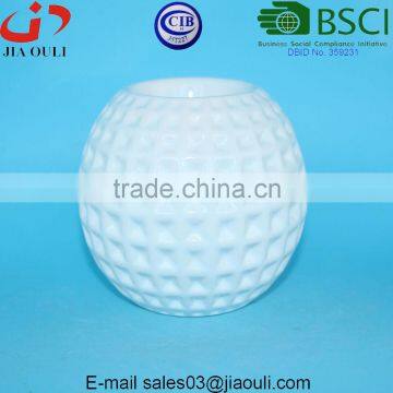 BSCI Audit Factory New Design Dimple Ball Shape White Ceramic Tea Light Holders