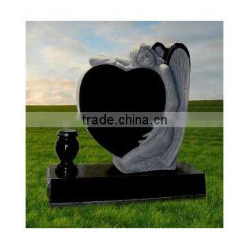 Wholesale Natural Black Granite Angel Grave Monuments