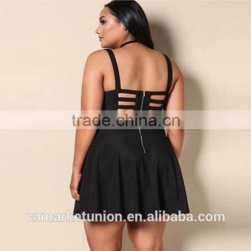 2017 Hot Sale Plus Size Deep V-neck Sexy Dress Clothing for Fat Women photo-3