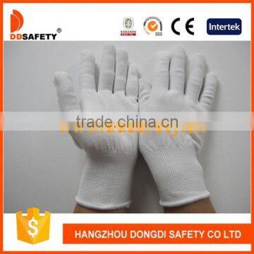 DDSAFETY 2017 Hot Sale White Cotton Fabric Glove Anti Static Gloves