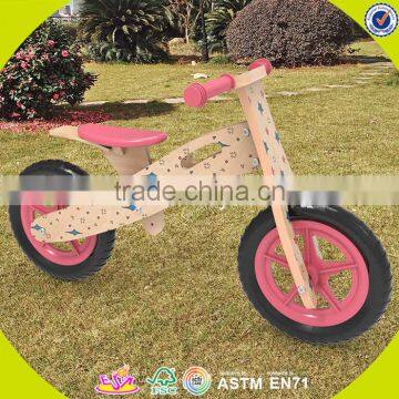 2017 Wholesale Lovely Wooden Balance Bikes for Kids Cartoon Wooden Bicycles for Kids W16C177 photo-2
