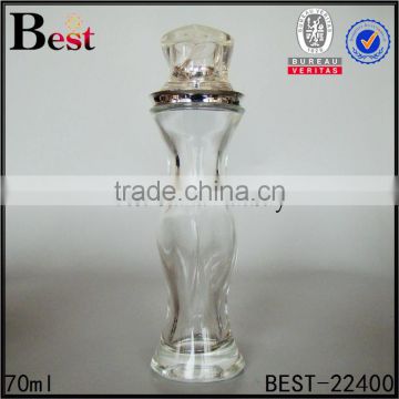 cosmetic packaging cost price 70ml clear crystal women body shaped glass aluminum seal bottle perfume bulk buy from china