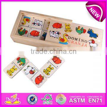 2015 Play wooden domino blocks for kids,cheap animal domino blocks for children,Wooden Dominoes Building Blocks Toys WJ277610