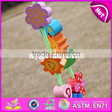 2017 New Design 10 Pieces Beads Children Preschool Wooden Lacing Toys W11E064-S photo-6