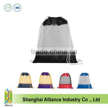 Quite Cool Black Promotional Polyester Foldable Waterproof Drawstring Backpack photo-3