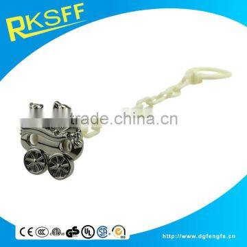 Die Casting Zinc Alloy Material Baby Carriage Shape Baby Pacifier Clip With Plastic Chain photo-4