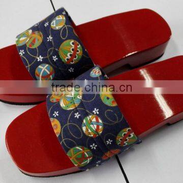 Canvas strap colorful wood grain eva slipper ladies