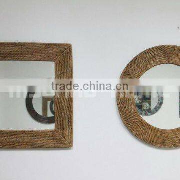 Full rattan Wall Round Mirror
