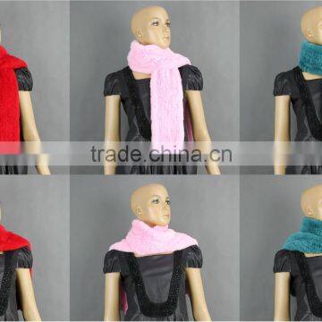 High Quality Knitted Rex-Rabbit Scarf, Real Fur,soft photo-3