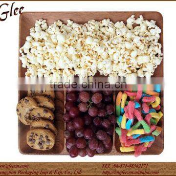 12" Square Tray With 4 Section Wooden Tray for Food photo-2