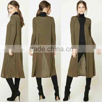 OEM Women Fashion Long Sleeve Open-Front Longline Cardigan with Buttons Wholesale Custom Manufacturer Cardigan Sweaters