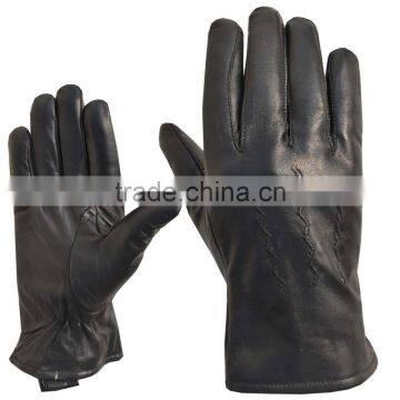 Fashion Black Men Winter Leather Gloves