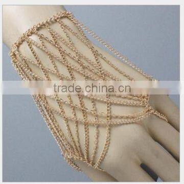 Cheap gold crossover chain slave bracelet SP6175