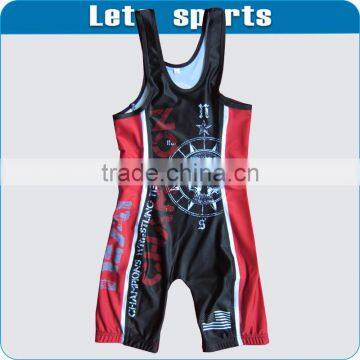 dye sublimation bespoke 6-8 years old wrestling singlets strong stitching