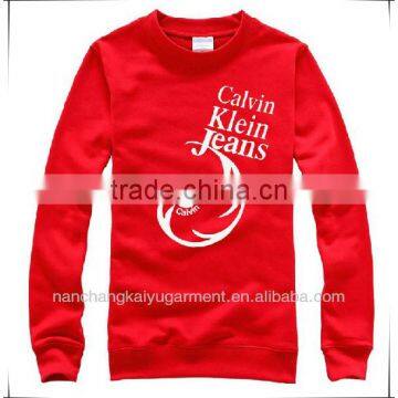 Custom print Plain Crewneck Sweatshirt with Fleece in china