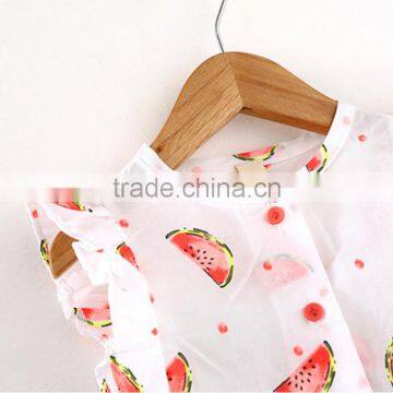 Custom-made Summer Fly Short Sleeve Pink Watermelon Rompers photo-3