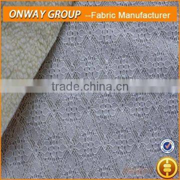 winter textile 100% polyester solid fleece fabric bonded lace fabric sherpa bonded fabric