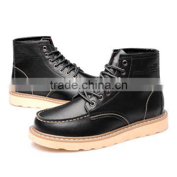 Autumn Men Leather High Top Casual Shoes Sample for Adults, Winter High Upper Worker Shoes Casual Brand From China photo-5