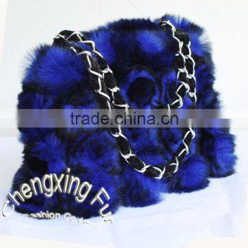 CX-H-13 Latest Fashion Design Ladies Genuine Rabbit Fur Hand Bag photo-6