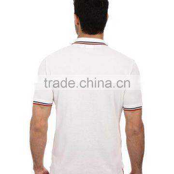 2015 Latest Custom Short Sleeve Mens Fancy Embroidered Polo Shirt, Ribbing Embroidered Polo Shirt photo-3