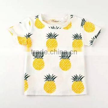 Hot Sale Baby T Shirt Outfits Remake Giggle Moon Boutique Brother Sister Set Pineapple Shorts Organic photo-2