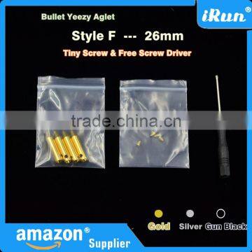 (MOQ:100pcs) Round Metallic Bullet Aglet Shoelaces - High Quality Zinc-alloy ( AZO FREE, NICKEL FREE ) Shoe Lace Bullet Aglets photo-6