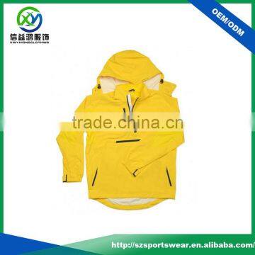 Customzied Light Yellow Rain Jacket 100%nylon Man Jacket