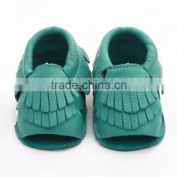 100% Cow Leather Baby Summer Fringed Moccs photo-5