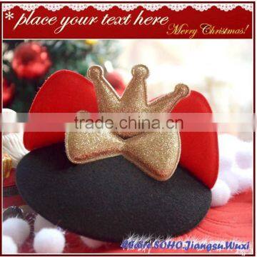 Wholesale RED CAT EAR MINI TOP HAT WITH GOLD CROWN photo-3