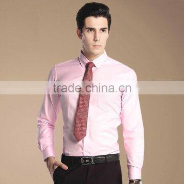 non iron men's shirt pink color shirt dress shirt