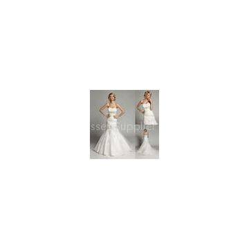 Beautiful Beaded Crystal Wedding Dresses with Flower Applique For Spring , Summer