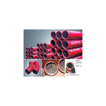 Abrasion resistant ceramic lined pipe