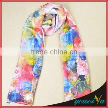 High Quality Custom Digital Printing On Silk Scarf