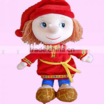 factory supply fashionable plush doll with brown hairs