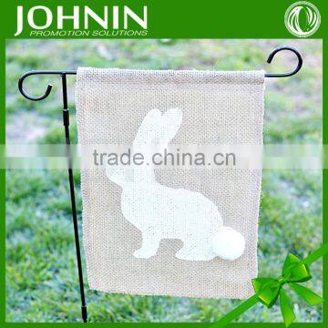 Factory directly new products 2017 Easter Bunny Burlap Garden Flag