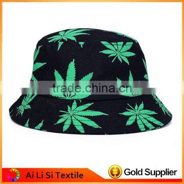 Wholesale Marijuana Leaf Printed Bucket Hat,Wholesale Custom Bucket Hats Bulk, Mens Bucket Hats