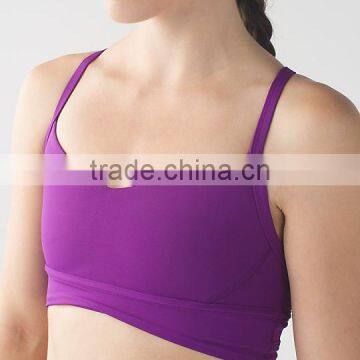 Custom 88% Polyester 12% Spandex Sexy Bra Purple Gym Wear for Women photo-3