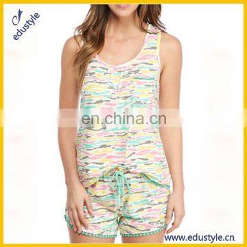 Custom Summer Sleeveless Polyester Women'S Sleepwear