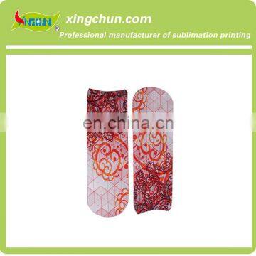 colorful customized cheap heat transfer ankle socks