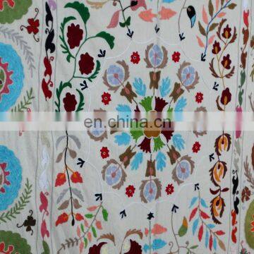 Wholesale New Design White Base Suzani Hand Embroidered Wall Hanging Tapestry photo-6