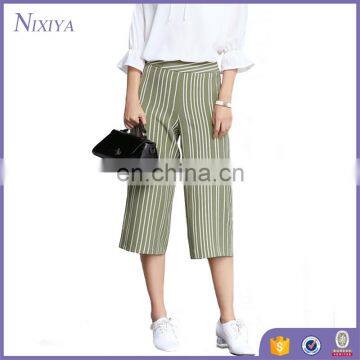 High Waist Vertical Stripe Ankle Length Pants For Women