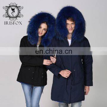 New arrival 2016 winter warm hot selling raccoon hair hooded turkey fur coat