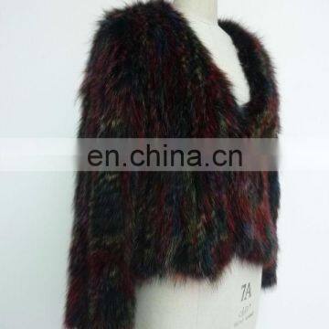 2013 latest genuine raccoon fur knitting jacket