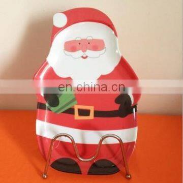 Hot selling santa clause printing melamine plate (melamine dishware ,melamine ware,melaminetableware )