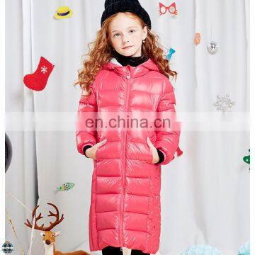 T-GC011 Long Paragraph Child Girls Warm Knee Length Winter Coat