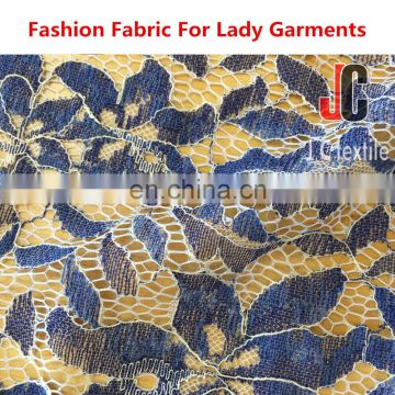 Shaoxing JC030 new fashion vintage lace fabric african tulle high quality 2016