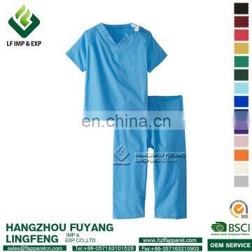 Scrubs tops 2017 Hot Sale Hospital Uniform V-neck Set For Doctor