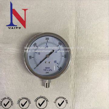 OEM 100mm Crimped Ring Fillable Pressure Gauge for Press Brake