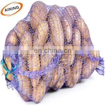 Durable using life Poly Raschel woven mesh net bags for vegetables eggplant